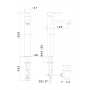 Miscelatore monocomando versione alta per lavabo d'appoggio con scarico 1"1/4"