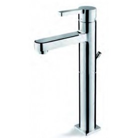 Miscelatore monocomando versione alta per lavabo d'appoggio con scarico 1"1/4"